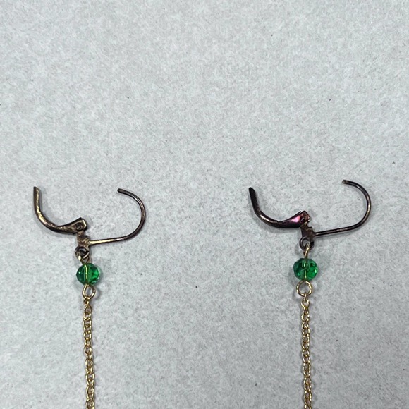 WA Studios Pineapple Dangle Earrings Lever Back Gold Faceted Pierced Costume - Picture 4 of 8